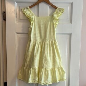Cat & Jack Yellow Ruffled Tiered Sundress with Flutter Sleeves